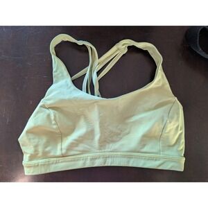Lululemon criss cross back sports bra lime green size 6